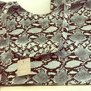 Large snakeskin print tote
